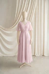 Phoebe junior bridesmaid dress by TH&TH in Smoked Blush, full-length front view
