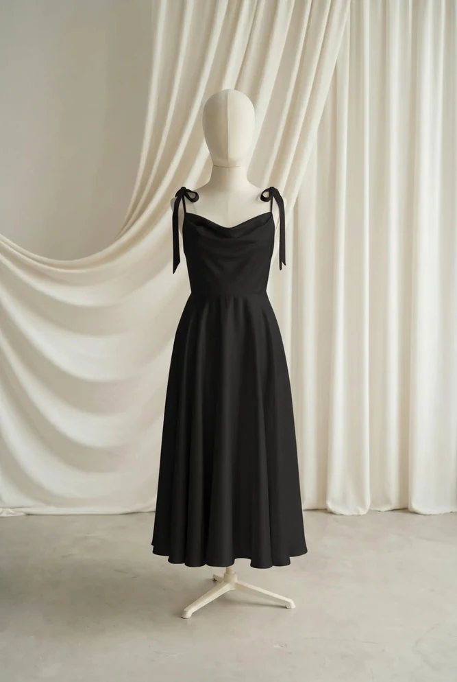 Tilly Black Junior Bridesmaid Dress by TH&TH