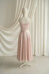 Tilly junior bridesmaid dress by TH&TH in Blush Pink, full-length back view