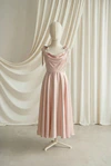 Tilly junior bridesmaid dress by TH&TH in Blush Pink, full-length front view