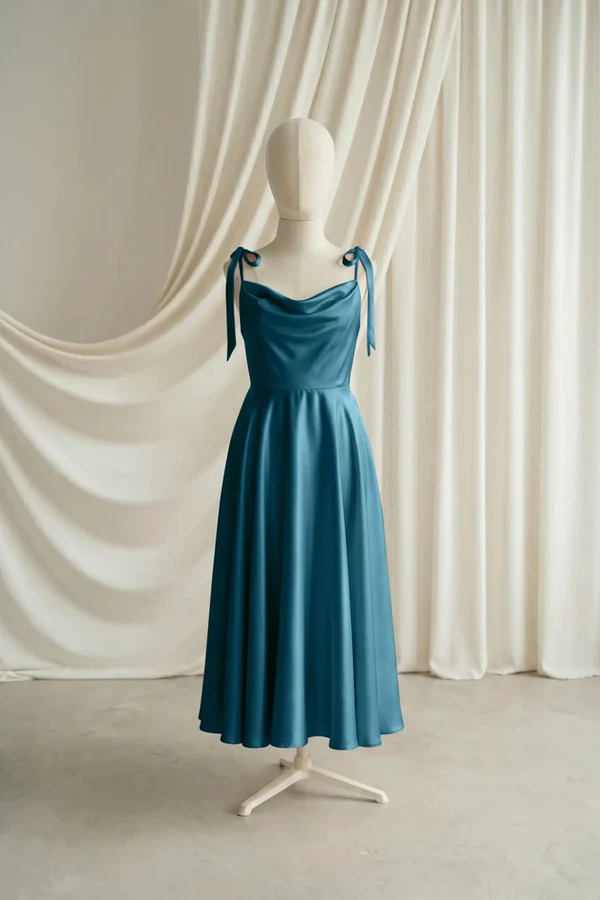 Tilly Junior Bridesmaid Dress by TH&TH – Green – Emerald Dawn – Front Tilly junior bridesmaid dress by TH&TH in Emerald Dawn, full-length front view