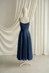 Tilly junior bridesmaid dress by TH&TH in Navy, full-length back view