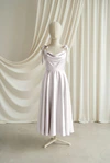 Tilly junior bridesmaid dress by TH&TH in Oyster, full-length front view
