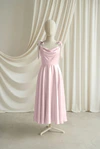 Tilly junior bridesmaid dress by TH&TH in Smoked Blush, full-length front view
