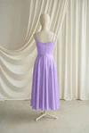 Tilly junior bridesmaid dress by TH&TH in Violet, full-length back view