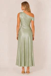 Elara Sage Green satin bridesmaid dress by Dressology, blonde back