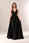 Black Infinity wrap bridesmaid dress by Tania Olsen - front