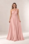 Infinity Wrap Blush bridesmaid dress by Tania Olsen - full-length front