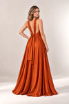 Infinity wrap burnt orange bridesmaid dress by Tania Olsen - rear view