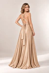 Infinity wrap champagne bridesmaid dress by Tania Olsen - rear view