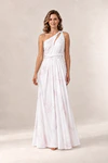 Floral print white Infinity wrap bridesmaid dress by Tania Olsen - front