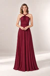 Infinity Wrap Merlot Red bridesmaid dress by Tania Olsen - full-length front