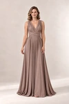 Infinity Wrap Mocha bridesmaid dress by Tania Olsen - full-length front