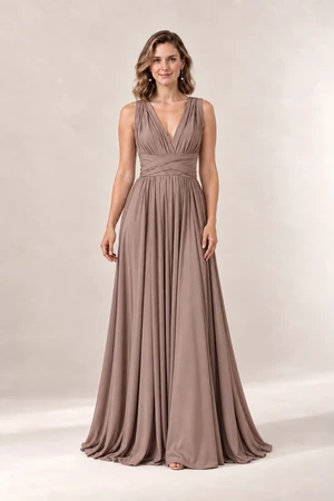 Infinity Wrap Mocha Bridesmaid Dress By Tania Olsen