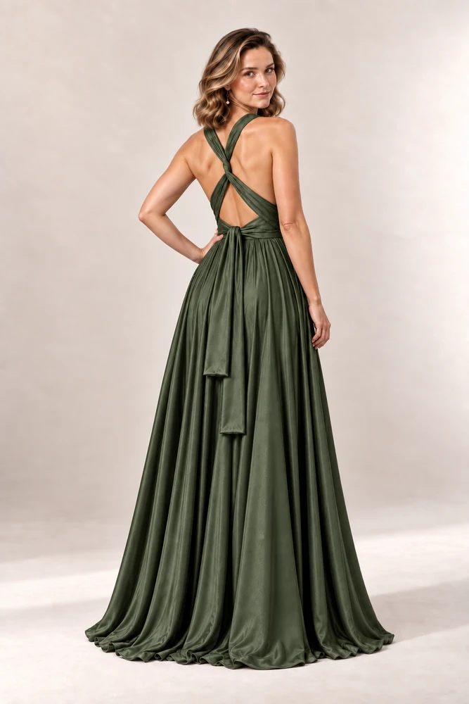 emerald green and rose gold bridesmaid dresses Sage Infinity Wrap Dress This dress is made