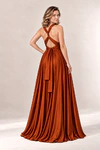 Infinity wrap rust bridesmaid dress by Tania Olsen - rear view