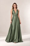 Infinity Wrap Sage bridesmaid dress by Tania Olsen - full-length front