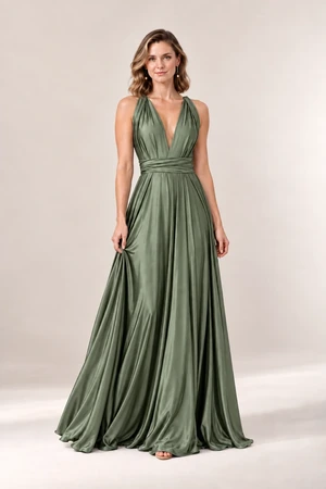 Infinity Wrap Green Bridesmaid Dress by Tania Olsen