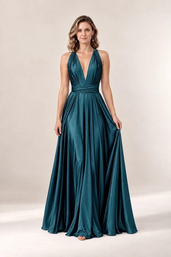 Sage Green Infinity Wrap Bridesmaid Dress