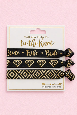 Black Gold Bride Tribe Hair Tie Set (3 Piece)