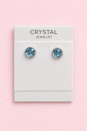 Blue Crystal Stud Bridesmaid Earrings