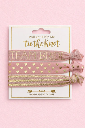 Blush Team Bride Hair Tie Set (3 Piece)