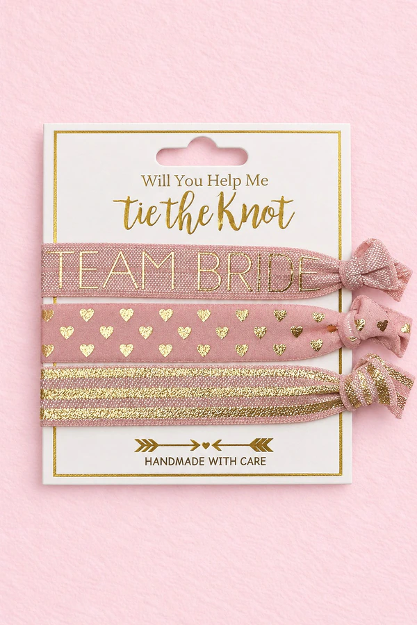 Blush Team Bride Hair Tie Set (3 Piece) Blush Team Bride Hair Tie Set (3 Piece)