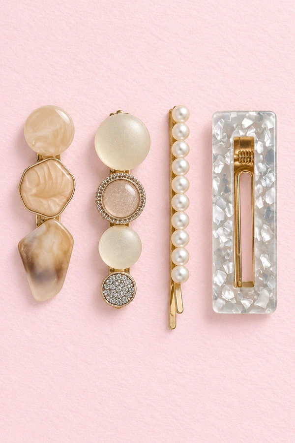 Ivory Pearl Shell Hair Clip Set (4 Piece) Ivory Pearl Shell Hair Clip Set (4 Piece)
